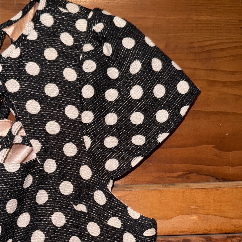 Maeve Black and White Flutter Sleeve A-Line Dress - Picture 4 of 6